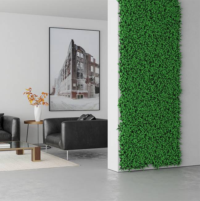 Divy Buxus Intense Synthetic hedge with intense green box leaves in interlocking modules