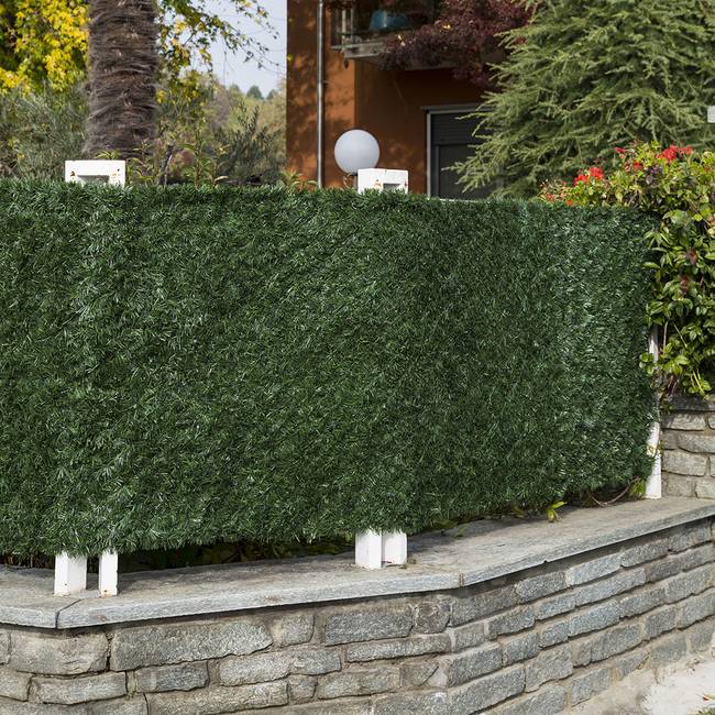 Divy Extra High shielding artificial hedge with bicoloured fringes