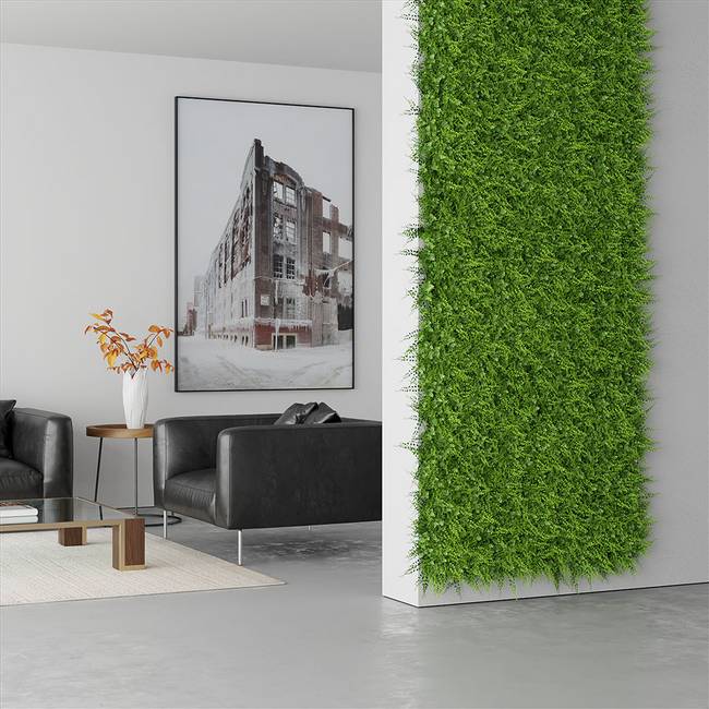 Divy Fern Synthetic hedge with fern leaves in interlocking modules 