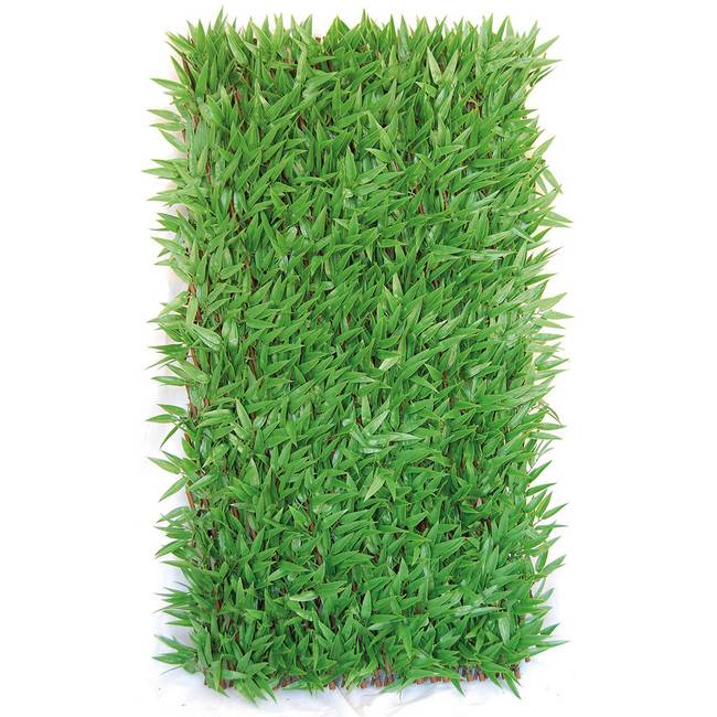 Divy X-Tens Bamboo Synthetic hedge with bamboo leaves on adaptable trellis