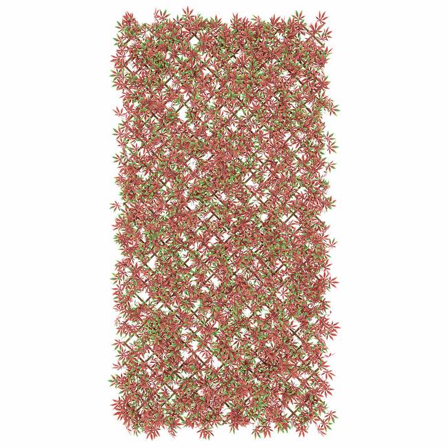 Divy X-Tens Red Acer Siepe sintetica su traliccio in salice con foglie di acero rosso