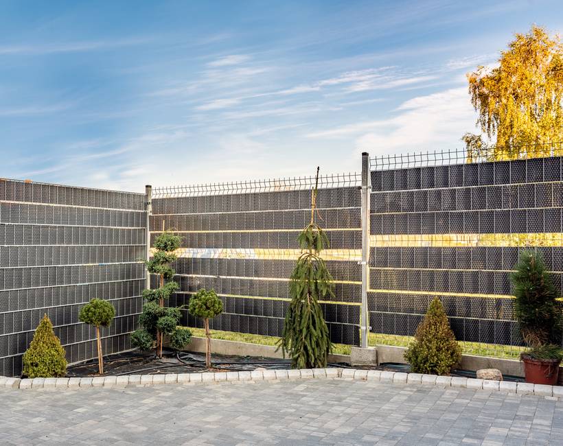 Fence panel strip rattan look dark grey Rattan look strip for panel