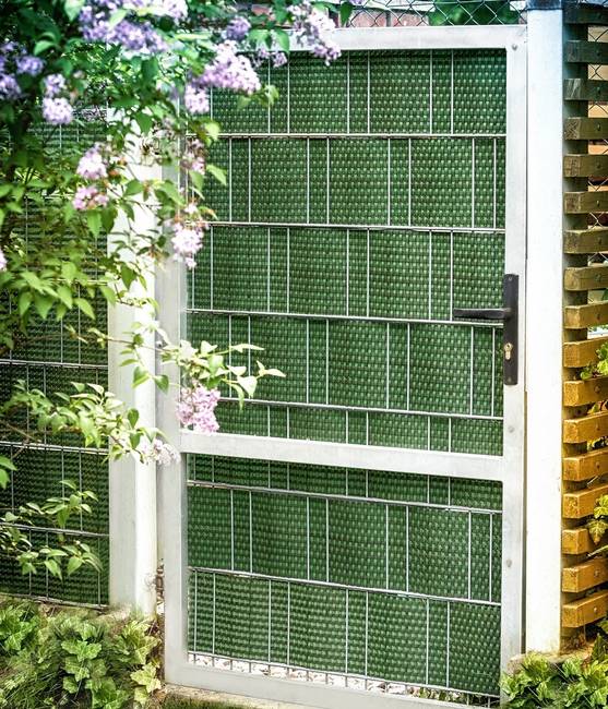 Fence panel strip rattan look green Rattan look strip for panel