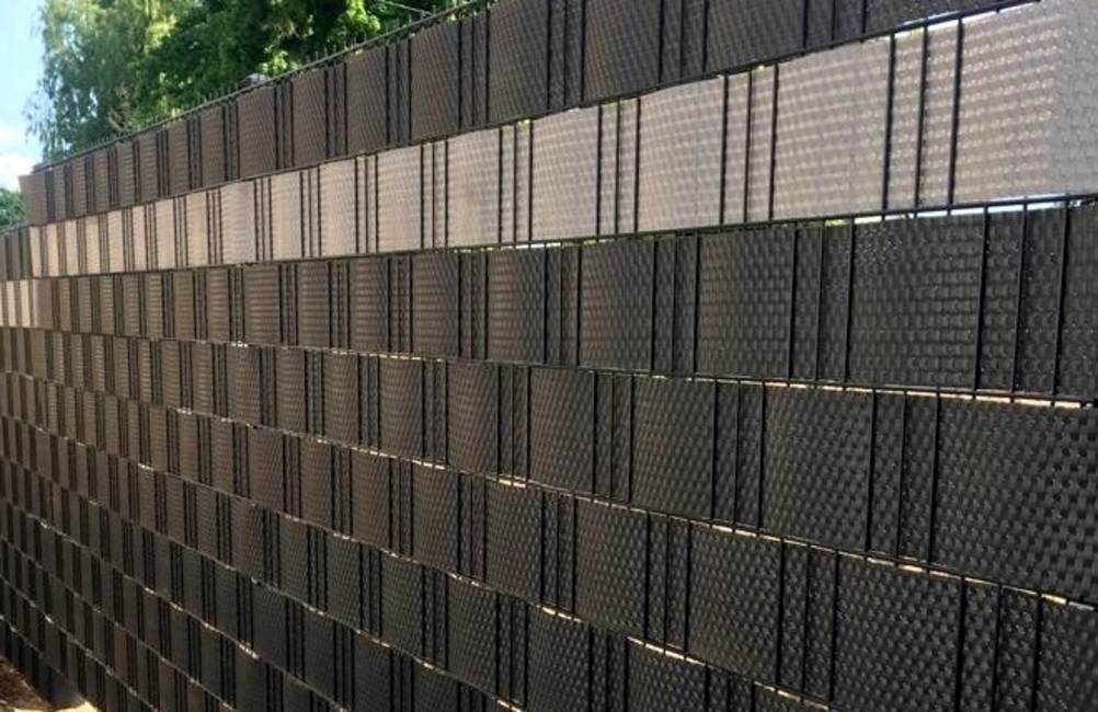 Fence panel strip rattan look grey Rattan look strip for panel