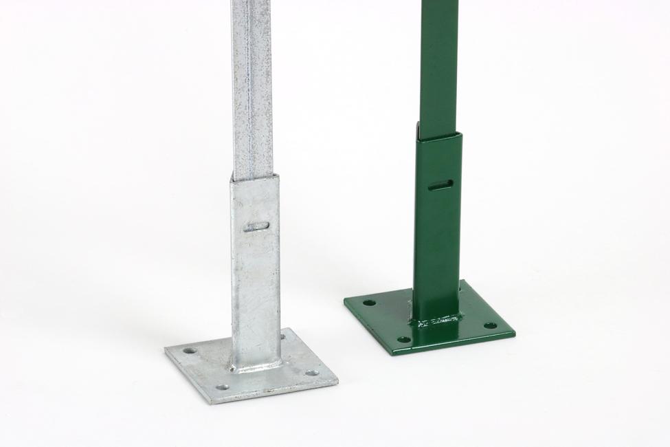 Green support plate with flange T 30 To bolt a T30-post to a wall