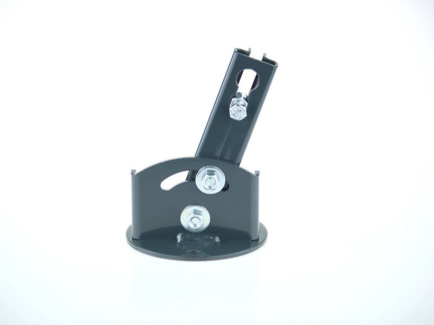 Grey round inclinable T 30 post support Grey round support plate to bolt to a sloping wall