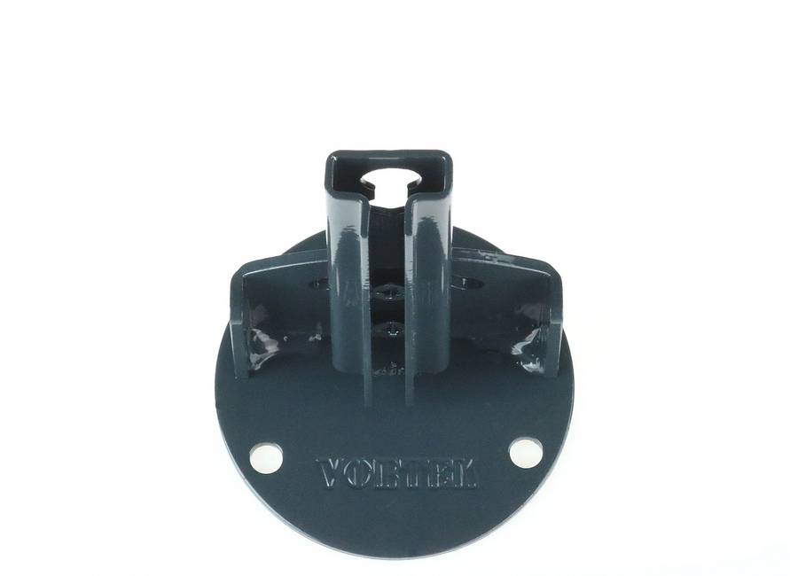 Grey round inclinable T 30 post support Grey round support plate to bolt to a sloping wall