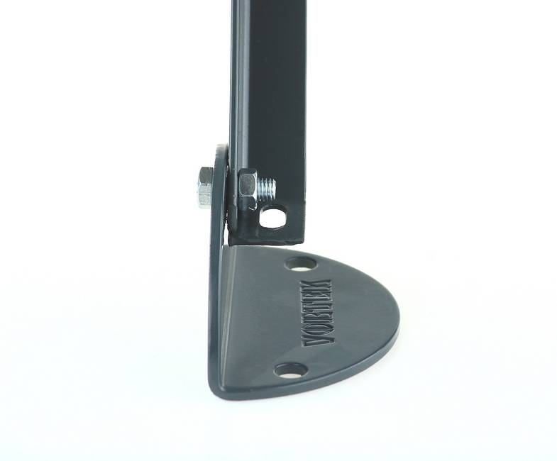 Grey round support plate for brace bar To bolt a brace bar to a wall with elegance