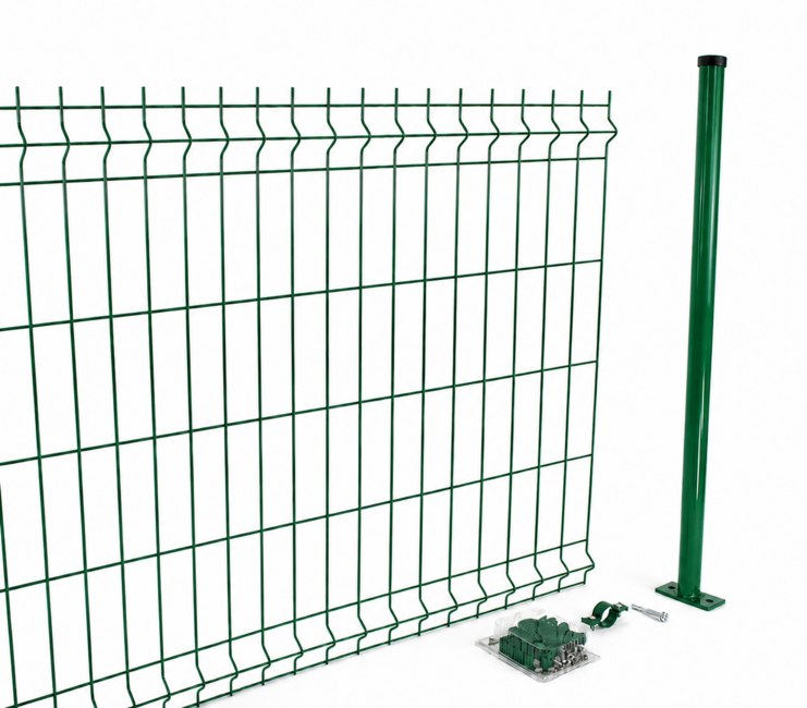 Kit 20 mt. clôture à panneaux rigides Classic vert avec collier Facile et économique