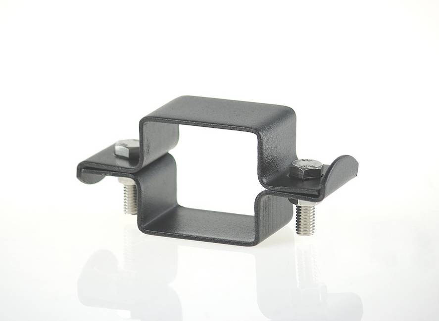Kit de fixation à collier carré 50x50 double anthracite La fixation intermédiaire pour le système Medium 2000