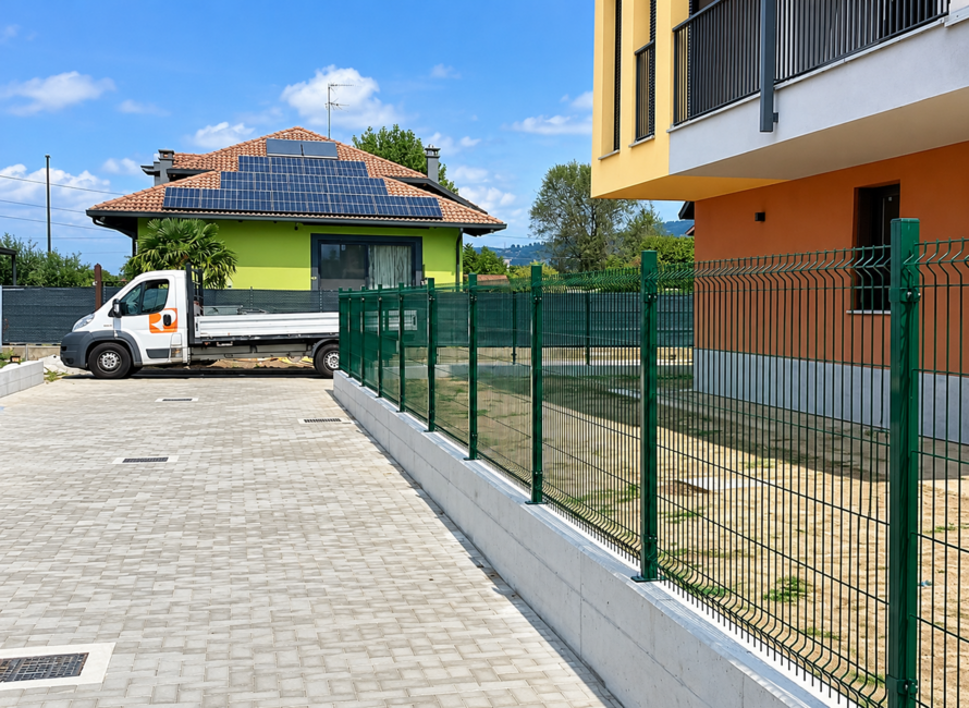 Medium 2000 green panel Strong and cost-effective fencing panel