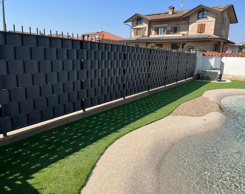 Nastro frangivista antracite Rattan sintetico a strisce per pannelli