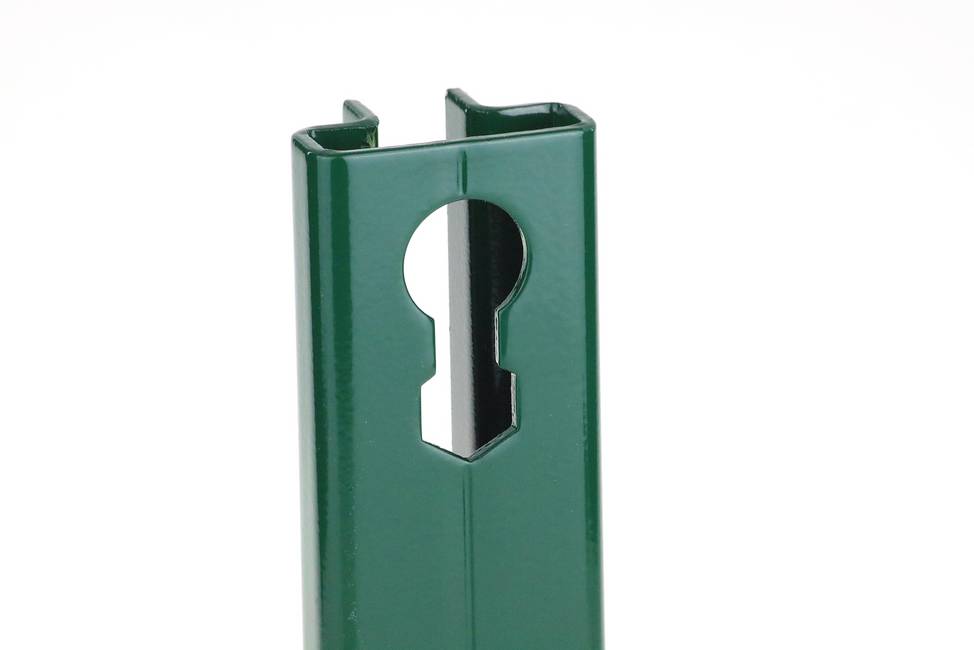 Piastra a tassellare verde per pali a T 35 Per tassellare i pali a T 35 su muretto in modo elegante