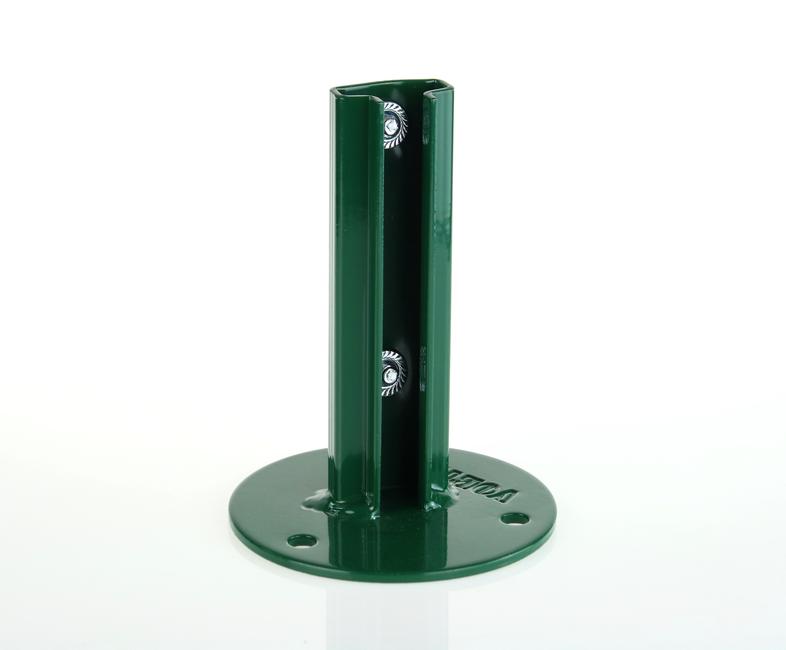 Piastra a tassellare verde T 30 Vortek Per tassellare i pali a T 30 su muretto in modo elegante