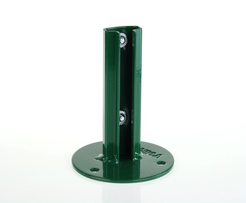 Piastra a tassellare verde T 35 Vortek Per tassellare i pali a T 35 su muretto in modo elegante