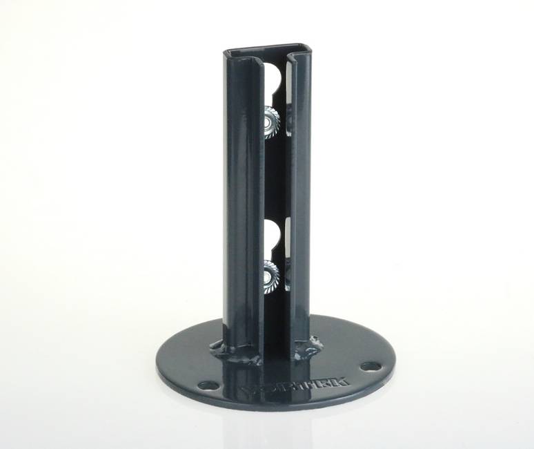 Platine de fixation grise pour poteau T 30 Pour fixer les poteaux à T sur muret avec classe