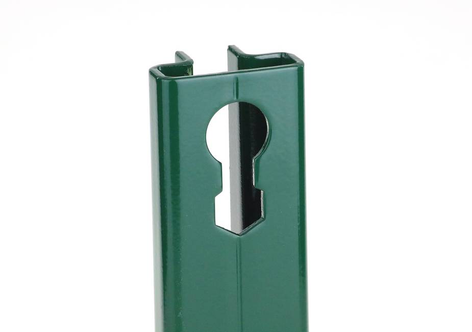 Platine de fixation verte pour poteau T 30  Pour fixer les poteaux à T sur muret avec classe