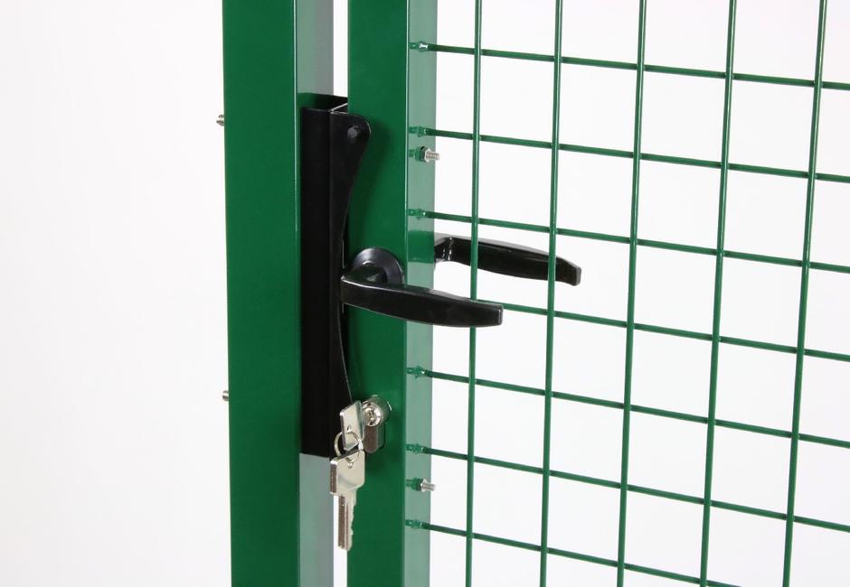 Portail Garden vert 1 battant Avec accessoires Inox