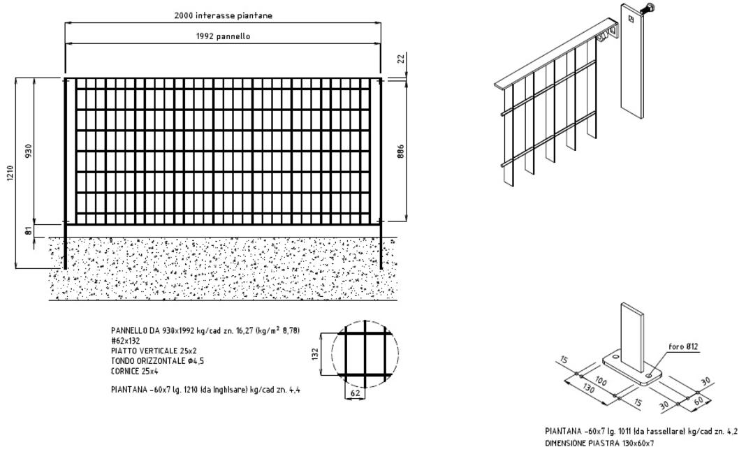 Post For electro forge-welded grating