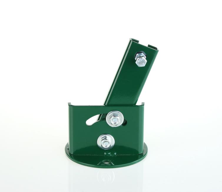Round inclinable T 30 post support plate Green round support plate to bolt to a sloping wall