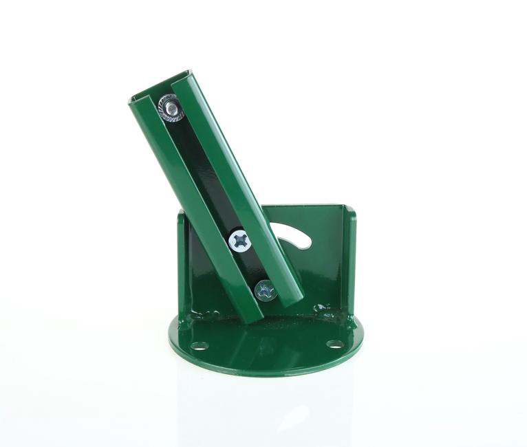 Round inclinable T 30 post support plate Green round support plate to bolt to a sloping wall