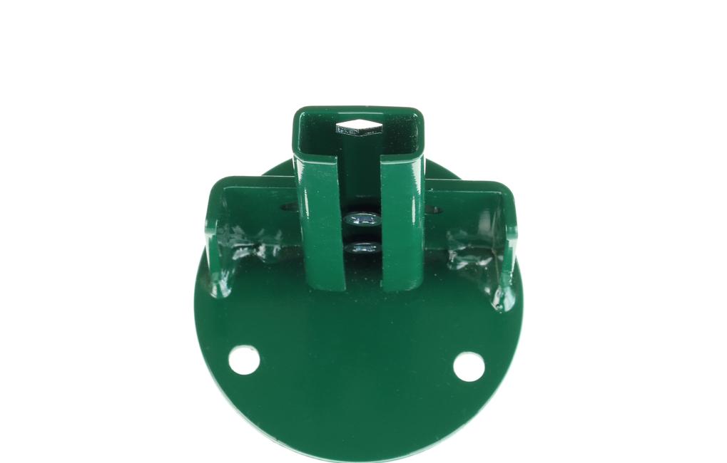 Round inclinable T 30 post support plate Green round support plate to bolt to a sloping wall