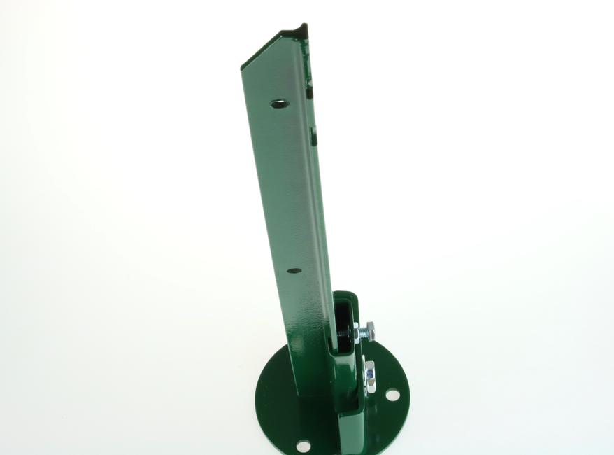 Round inclinable T 30 post support plate Green round support plate to bolt to a sloping wall