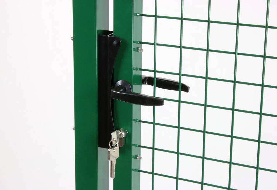 Portail Garden vert 2 battants Avec accessoires Inox