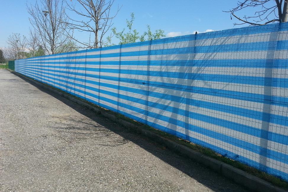 Soleado sport blanc et bleu Le filet d'ombrage brise-vue à rayures