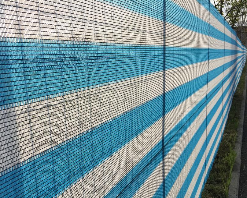 Soleado sport white and blue Stripes screening and shading mesh