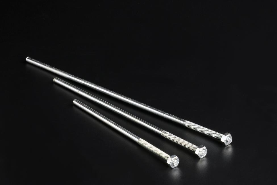 Threaded rod For securing corrugated coverings on iron