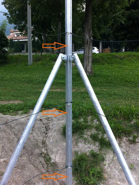 Tondino zincato Sport Il tondino per il fissaggio elegante della rete sui pali di testata