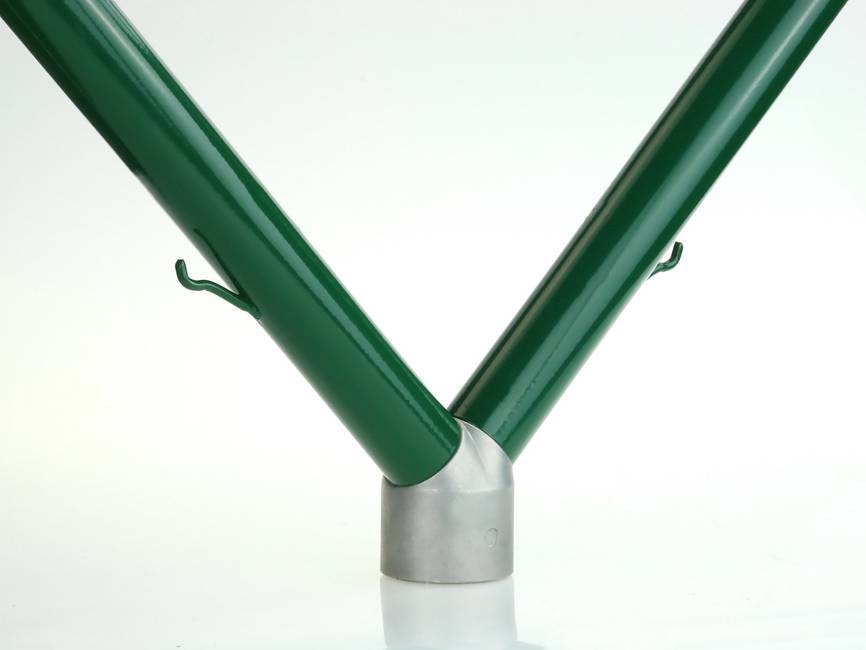 Bavolet double pour poteau rond Ø 48 mm Rallonge double à 45 ° avec raccord pour poteau rond