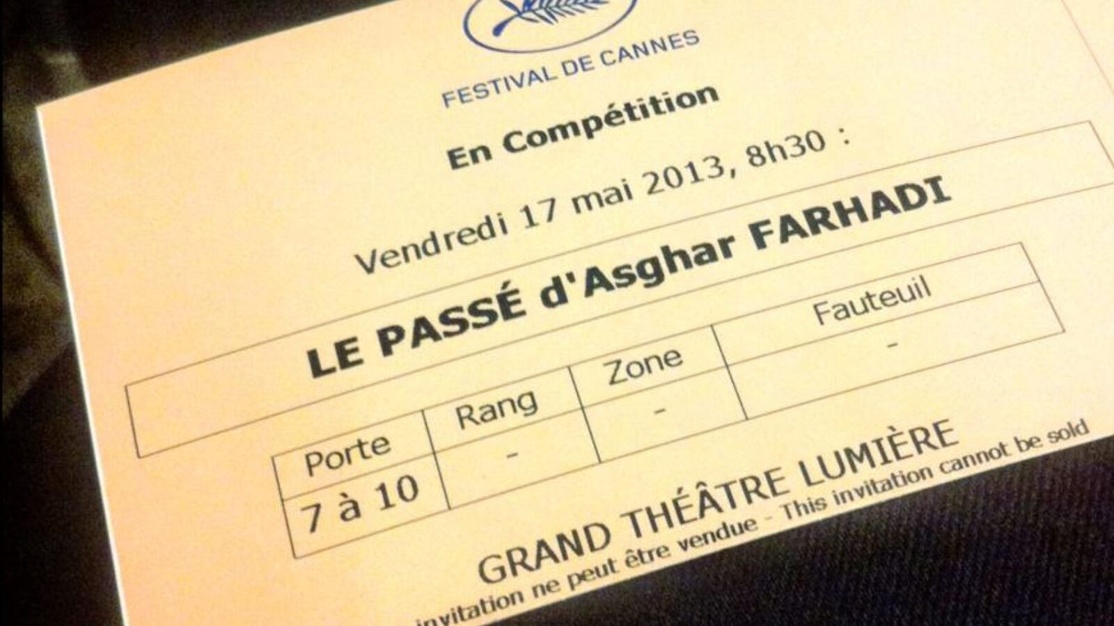 Cannes ticket 2013