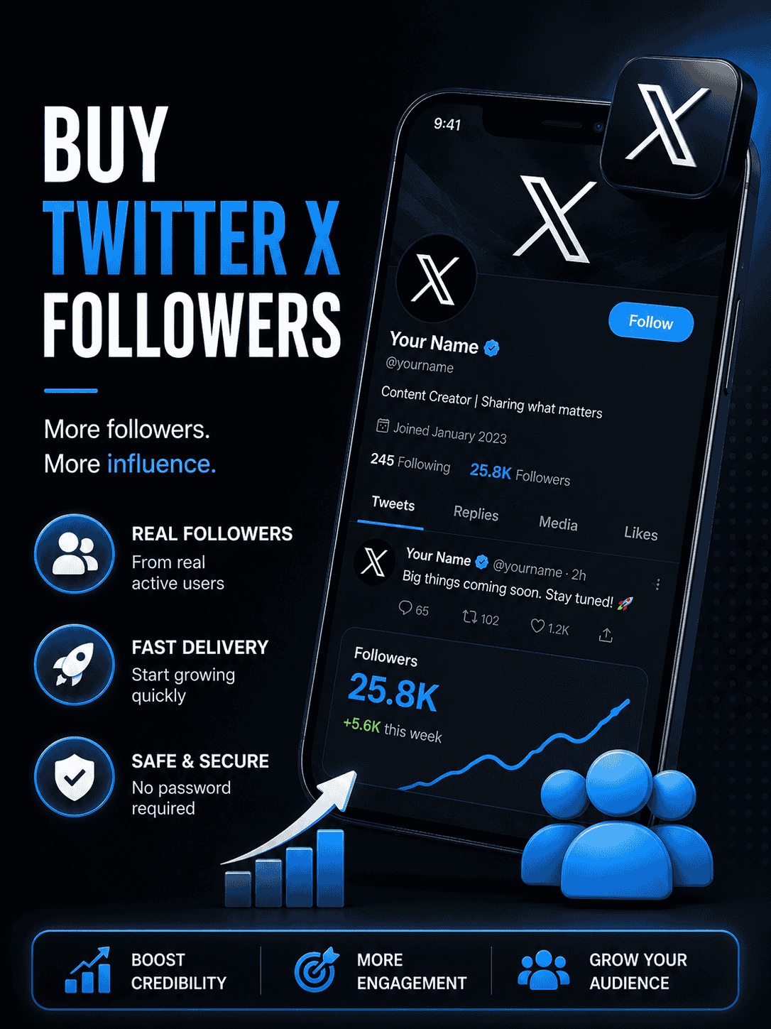 Buy Twitter X Followers - Boost your Twitter X visibility for better engagement and organic reach