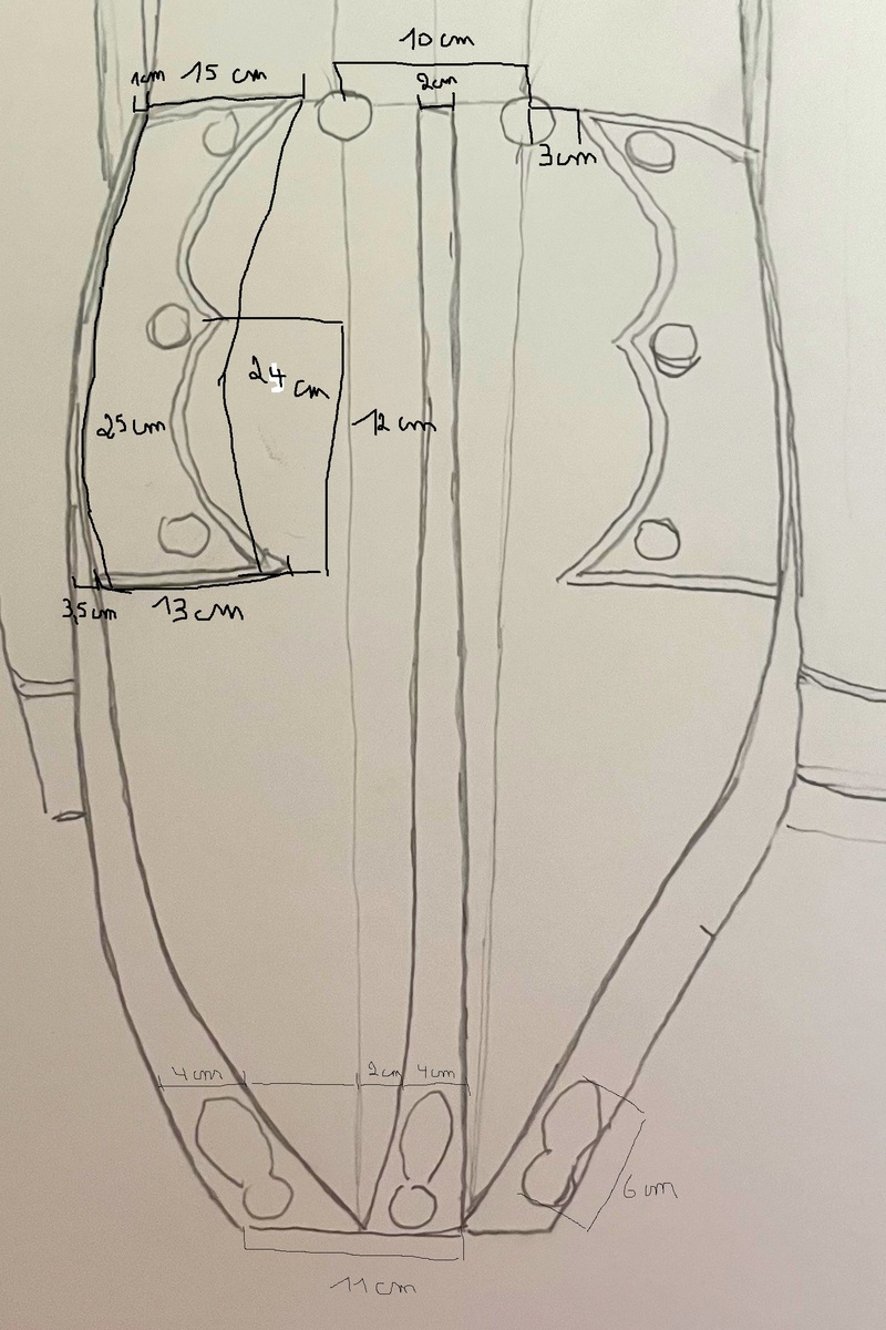 Patron arrière de l'habit à queue de pie