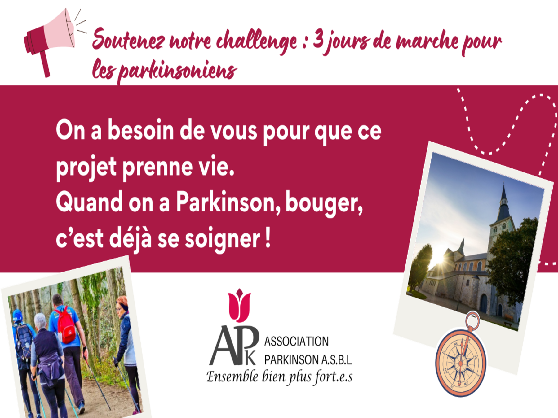 En marche pour les parkinsonniens : Soutenez ceux qui avancent malgré tout.