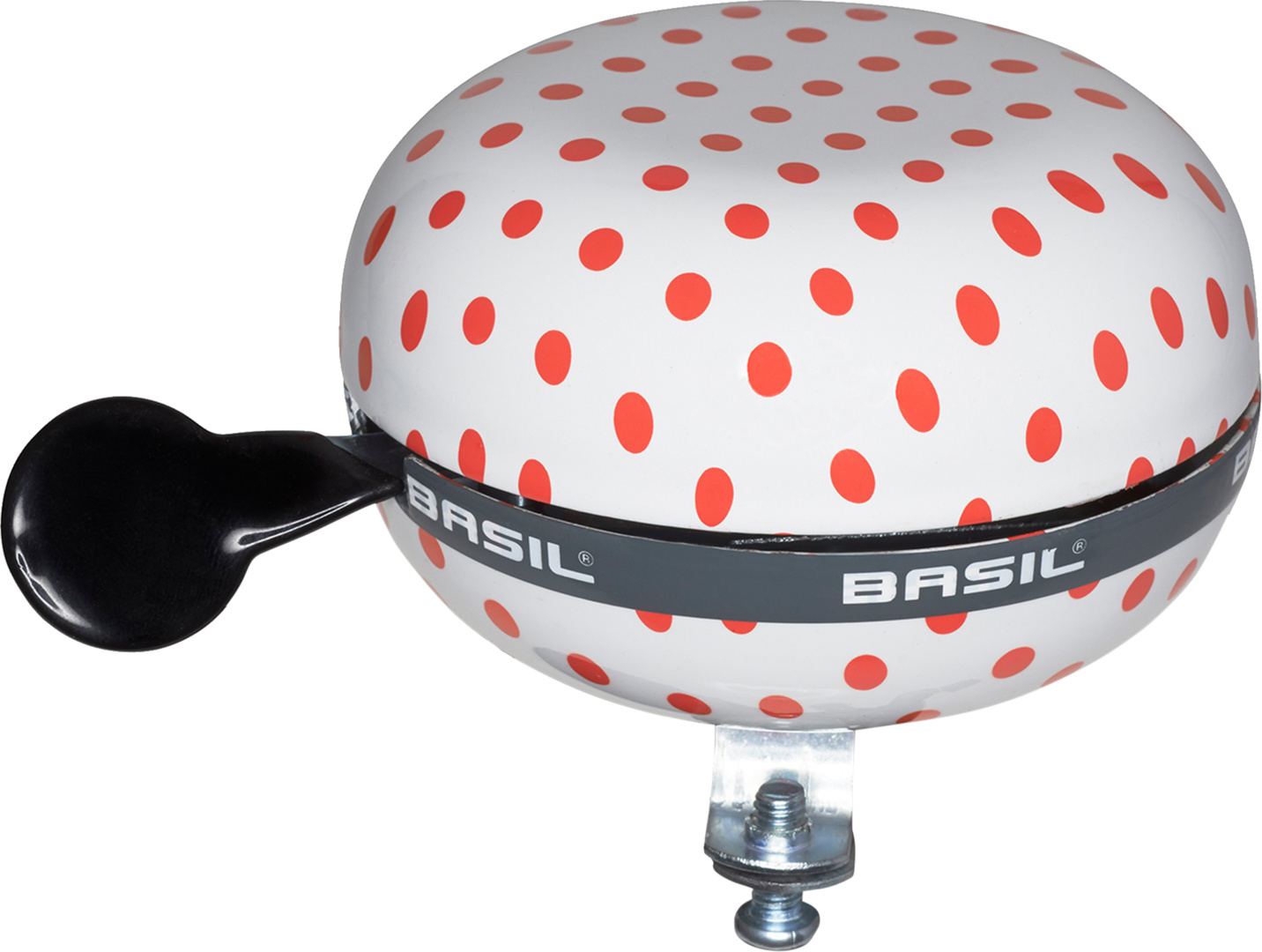 Fahrradklingel Polkadot 80mm weiss-rot