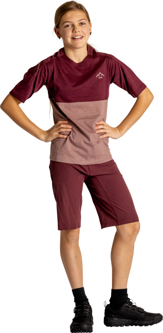 Kids Flow Mountain Tech Tee taupe-raisin – Bild 5