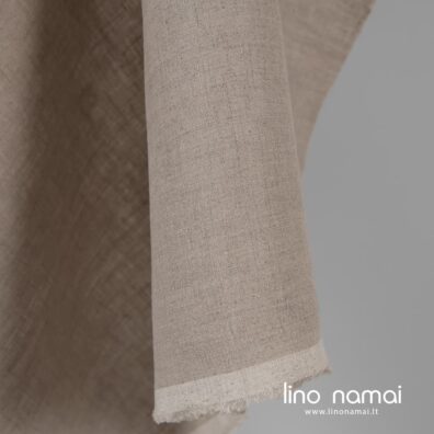 Natūralios pilkos spalvos lino audinys