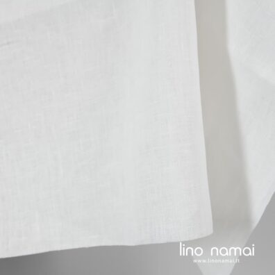 Pieno baltumo lygus lininis audinys drabužiams ir namų tekstilei siūti