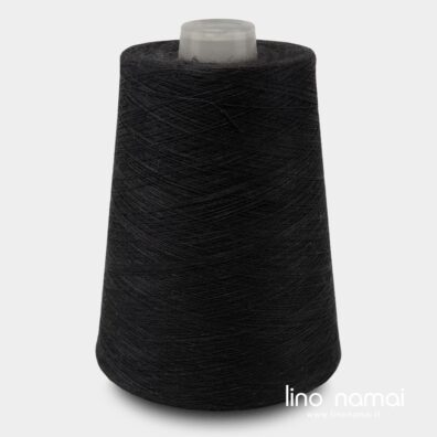 Juodos spalvos lininiai verpalai mezgimui, nėrimui