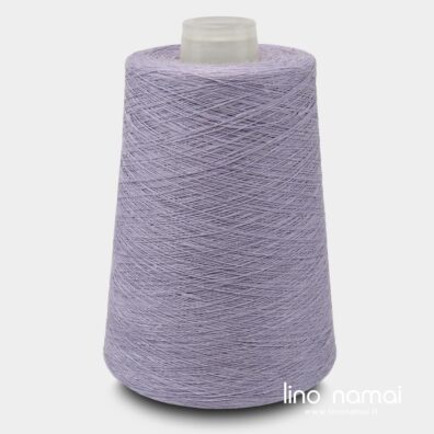 Levandos spalvos lininiai verpalai mezgimui, nėrimui, audimui