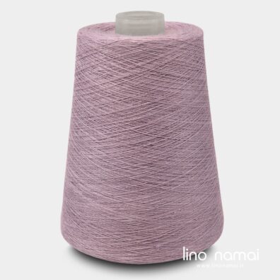 Alyvinės spalvos lininiai verpalai nėrimui, mezgimui