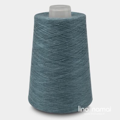 Mėlynos spalvos lininiai verpalai mezgimui, nėrimui