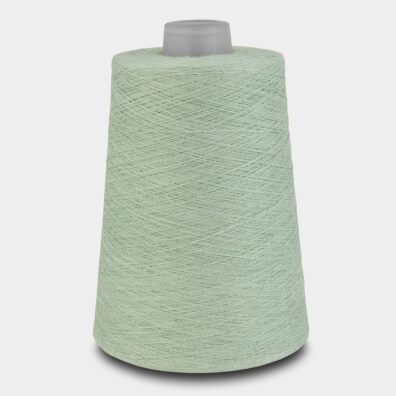 Žalsvos spalvos lininiai verpalai tinkami mezgimui, nėrimui, audimui