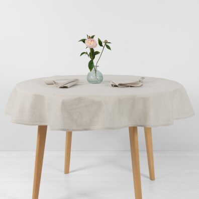 LUNA LAIT apvali (ovali) šviesiai pilka staltiesė