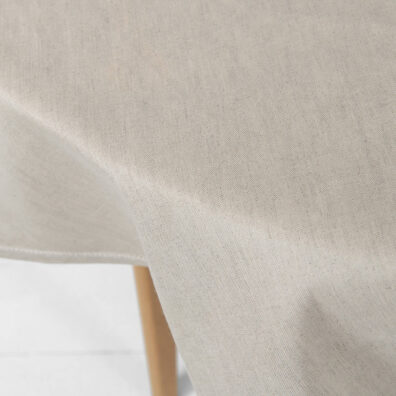 LUNA LAIT lino-medvilnės apvali (ovali) šviesiai pilka staltiesė