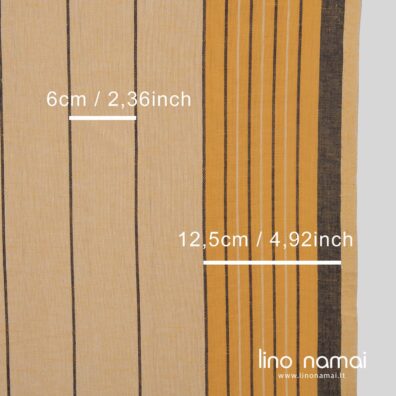 Lino - medvilnės audinys gelsvas su juostomis kraštuose virtuvės rankšluostukams siūti