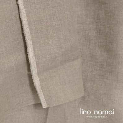 Lininis audinys natūralios pilkos spalvos